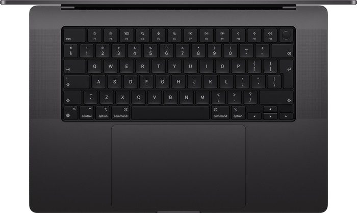Apple MacBook Pro 16 inch M4 Max (14 core CPU/32 core GPU) 36GB/1TB Spacezwart QWERTY bovenkant