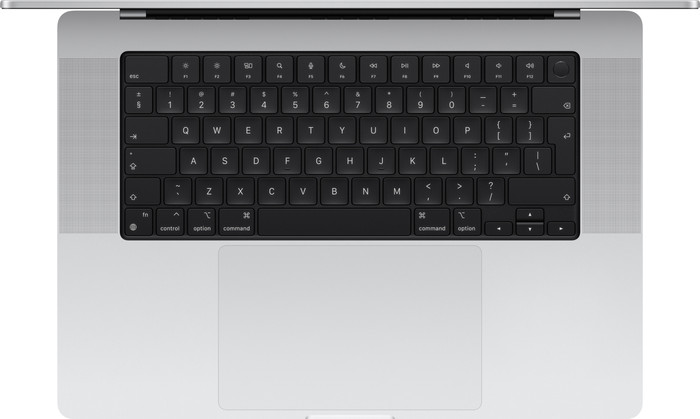 Apple MacBook Pro 16 inch M4 Max (14 core CPU/32 core GPU) 36GB/1TB Zilver QWERTY bovenkant