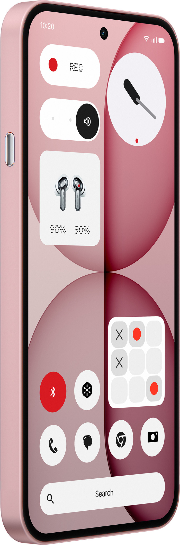 Nothing Phone (4a) 256GB Roze 5G + BlueBuilt Oplader met Usb C Poort 45W Wit voorkant