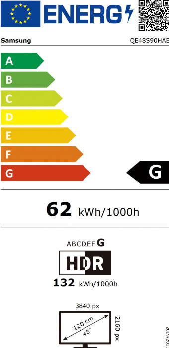 Samsung OLED 48" S90H (2026) energielabel
