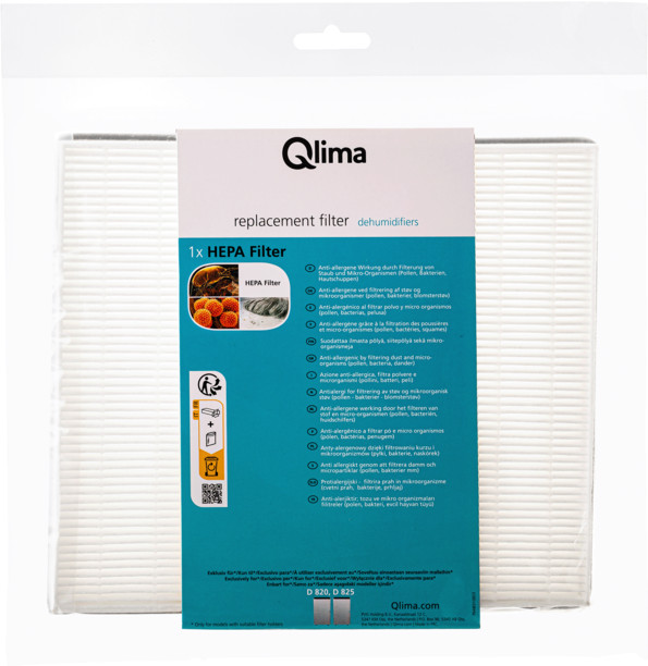 Qlima HEPA Filter D82x packaging