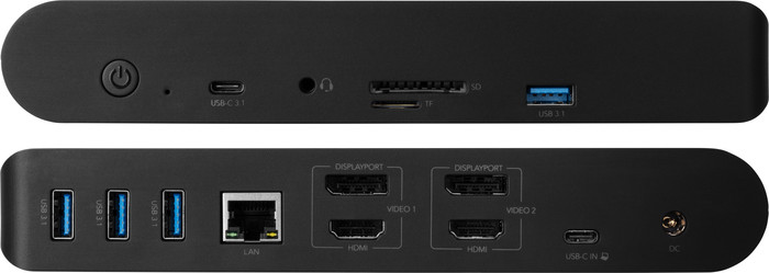 BlueBuilt Displaylink docking station Pro met Usb C zwart detail