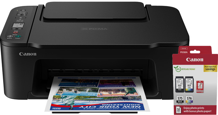 Canon PIXMA TS3750i + 1 set extra cartridges + fotopapier Main Image