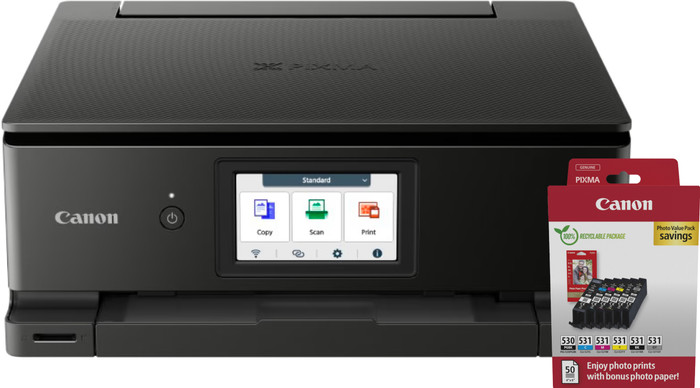 Canon PIXMA TS8750 + 1 Set Extra Cartridges + Photo Paper Main Image