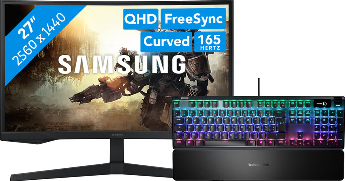 Samsung Odyssey G5 LS27CG552EUXEN + SteelSeries Apex Pro Gaming Toetsenbord AZERTY Main Image
