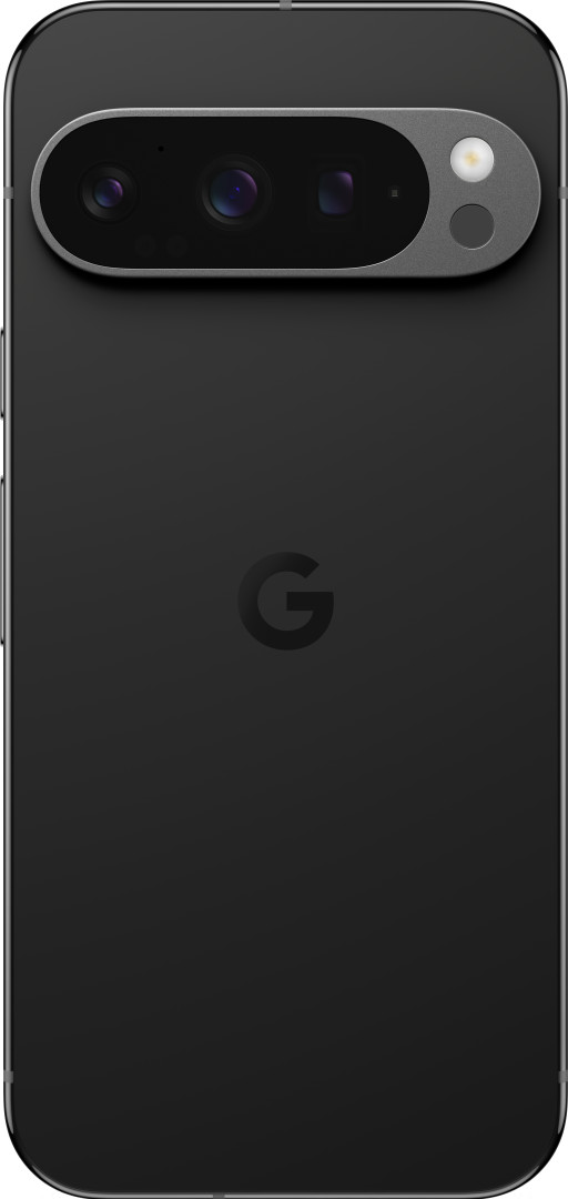 Google Pixel 9 Pro 128GB Zwart 5G + Just in Case Soft Design Back Cover Zwart achterkant