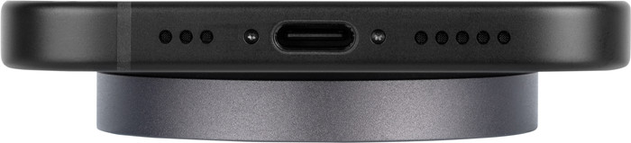 BlueBuilt Qi2 Draadloze Oplader 15W Zwart + S25 Plus Back Cover met Magneet Transparant rechterkant