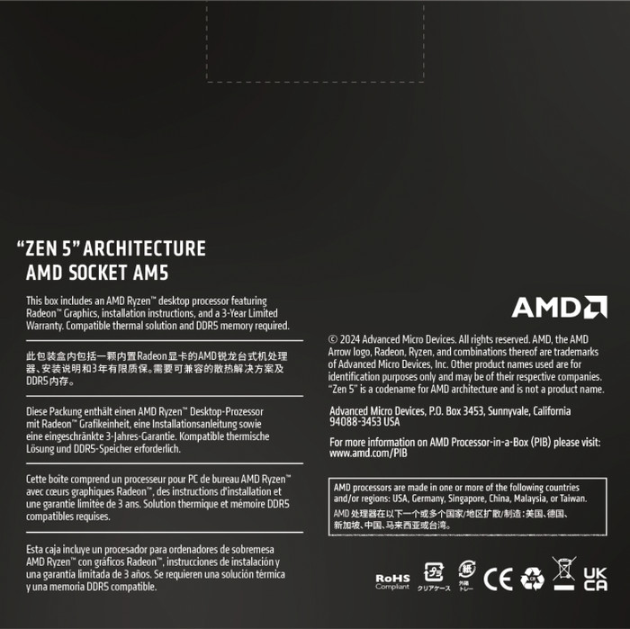 AMD Ryzen 9 9950X rückseite