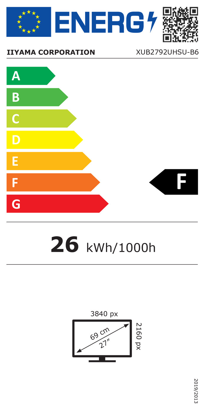 iiyama PROLITE XUB2792UHSU-B6 energielabel