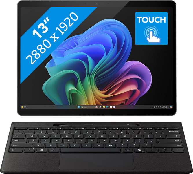 Microsoft Surface Pro Copilot+ PC OLED Snapdragon X Elite / 16GB / 512GB Black voorkant