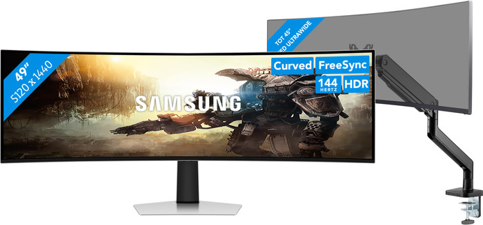Samsung Odyssey G9 LS49DG912SUXEN OLED + BlueBuilt Monitorarm voor 1 Ultrawide Monitor Main Image