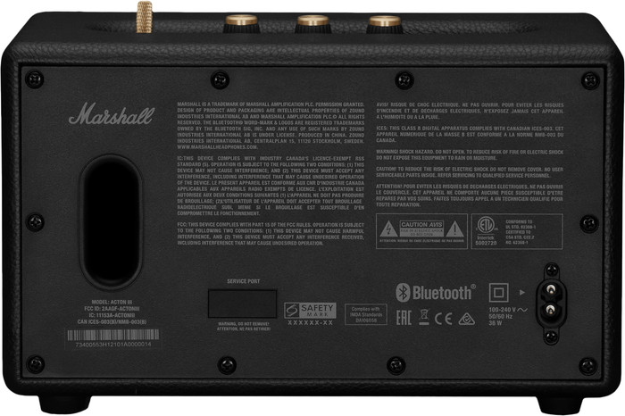 Marshall Acton III BT Zwart achterkant