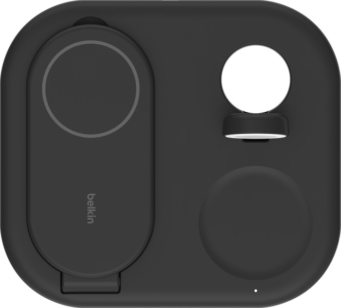 Belkin Boost Charge MagSafe en Qi2 3-in-1 Draadloze Oplader 15W met Standaard Zwart bovenkant