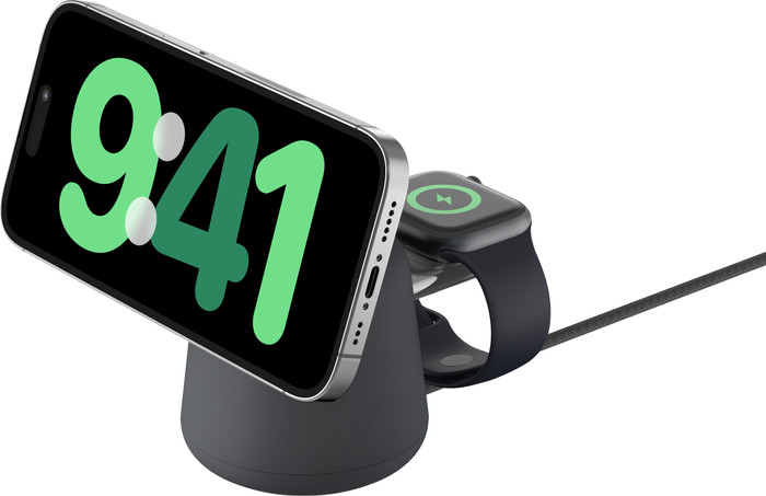 Belkin Boost Charge Pro MagSafe 2-in-1 Wireless Charger 15W with Stand Black Main Image