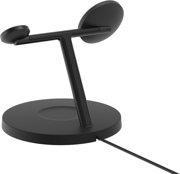 Belkin Boost Charge Pro MagSafe und Qi2 3-in-1 Kabelloses Ladegerät 15 W mit Ständer Schwarz rückseite