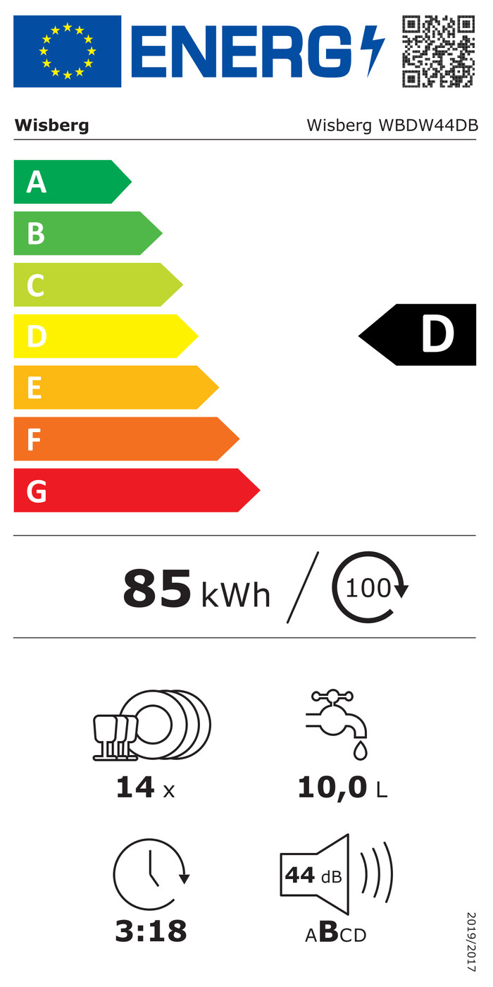Wisberg WBDW44DB classe énergétique
