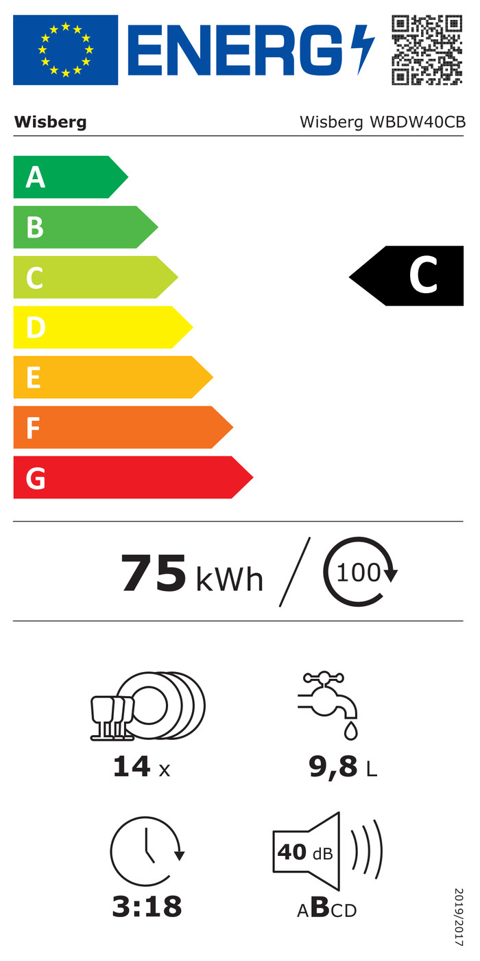 Wisberg WBDW40CB energielabel