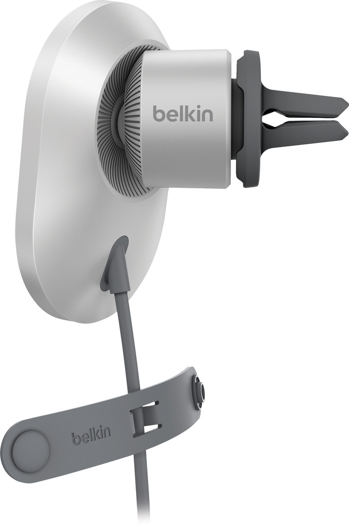 Belkin Handyhalterung Auto Lüftungsschlitze mit MagSafe und Qi2 Laden Silber rechte seite
