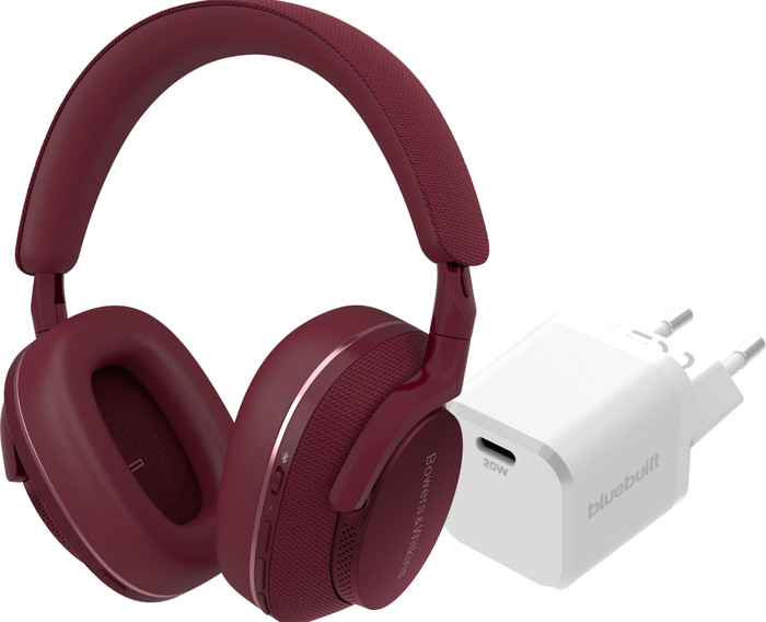 Bowers & Wilkins Px7 S2e Red + BlueBuilt Power Delivery Charger with USB-C Port 20W White Main Image