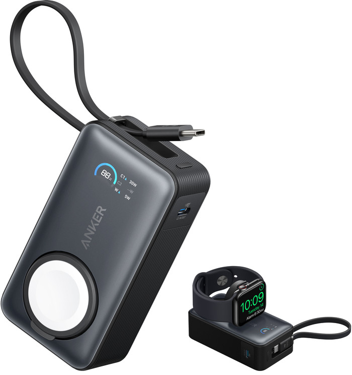 Anker MagGo Powerbank met Snelladen 10.000 mAh Zwart product in gebruik