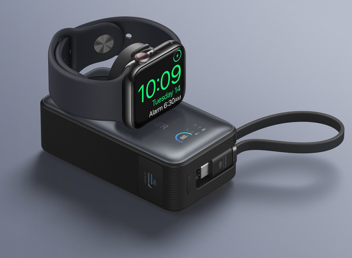 Anker MagGo Powerbank met Snelladen 10.000 mAh Zwart product in gebruik