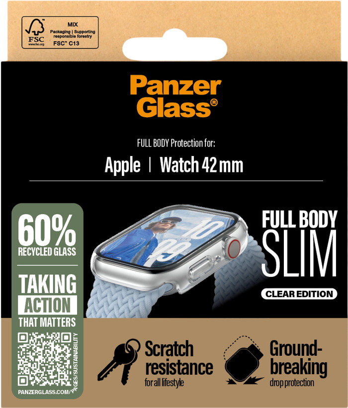PanzerGlass Full Body Apple Watch 42mm Screen Protector Transparent packaging
