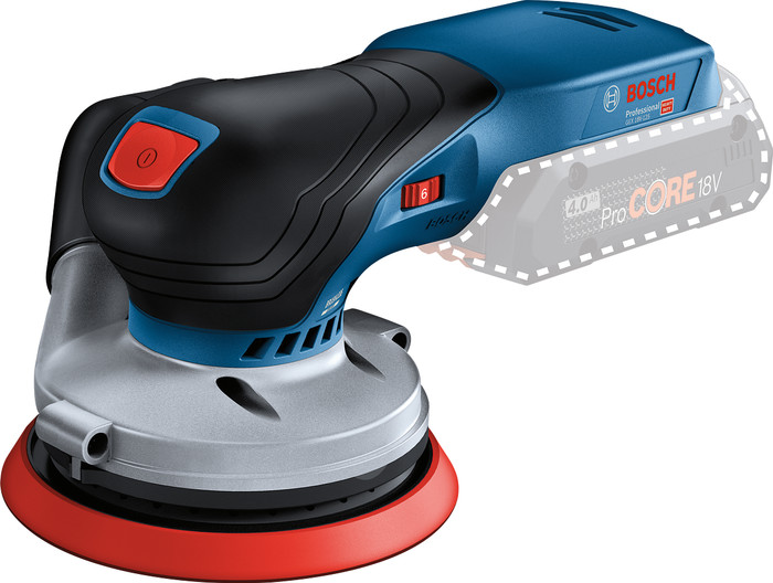 Bosch Professional GEX 18V-125 5,0 Ah GBA Accu Starterspakket rechterkant