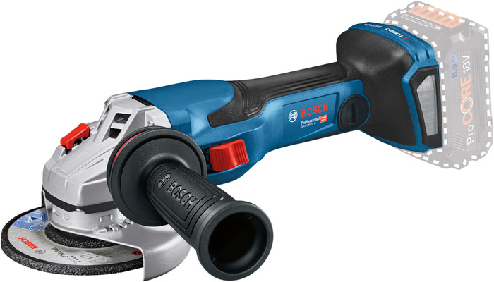 Bosch Professional GWS 18V-15 C 5,0 Ah GBA Accu (2x) Starterspakket rechterkant