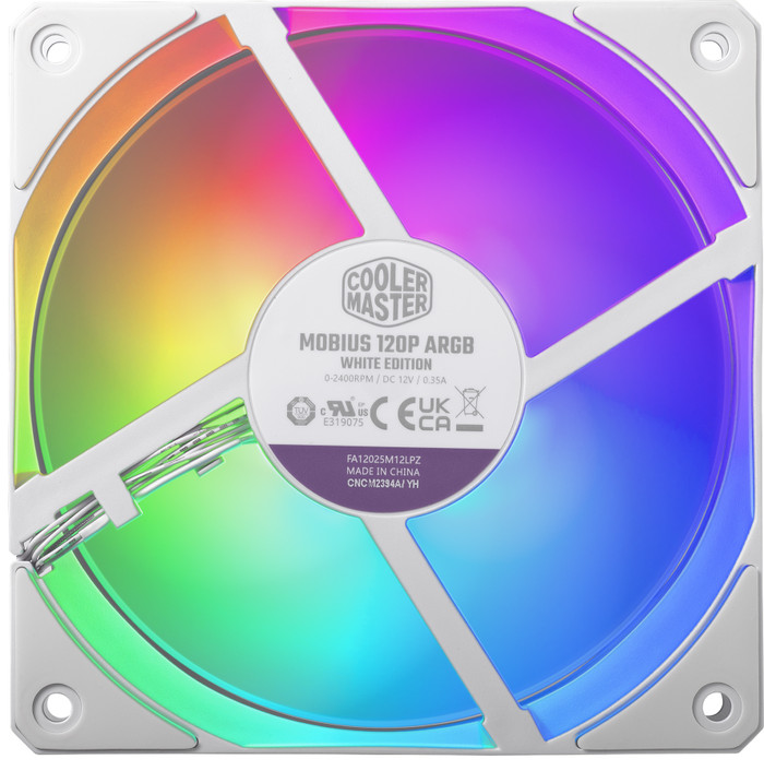 Cooler Master Mobius 120P ARGB Wit - Single Fan achterkant