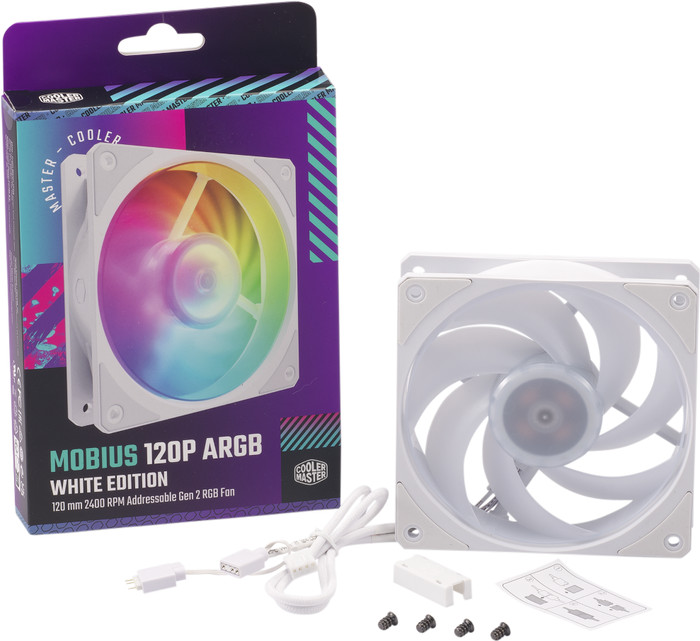 Cooler Master Mobius 120P ARGB Wit - Single Fan verpakking