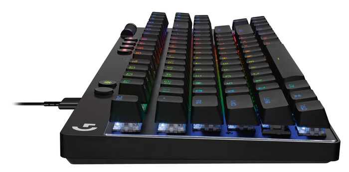 Logitech G Pro X TKL Rapid Gaming Toetsenbord Zwart Qwerty linkerkant