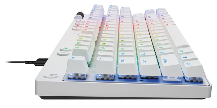 Logitech G Pro X TKL Rapid Gaming Toetsenbord Wit Qwerty linkerkant
