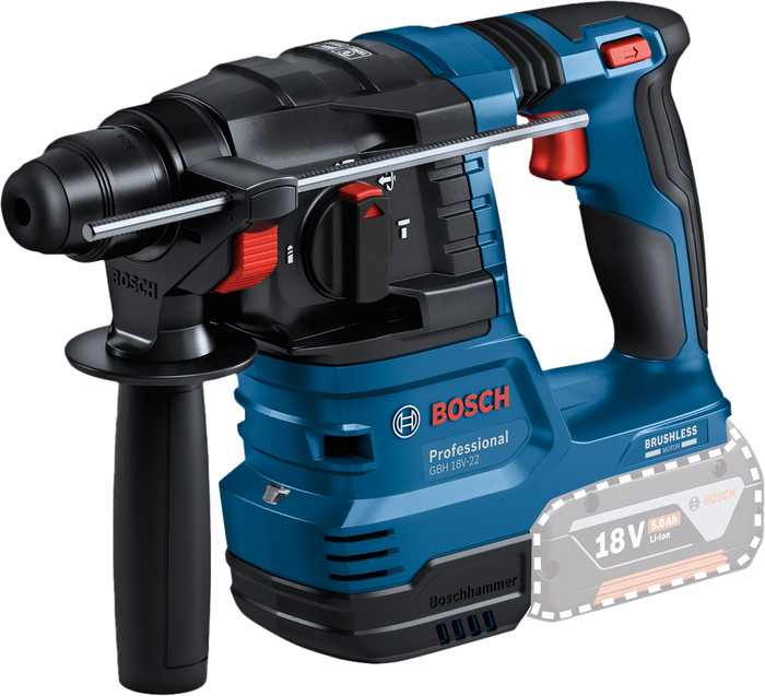 Bosch Professional GBH 18V-22 5,0 Ah GBA Accu Starterspakket linkerkant