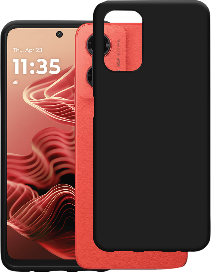 Just in Case Soft Design Motorola Moto G35 Back Cover Zwart product in gebruik