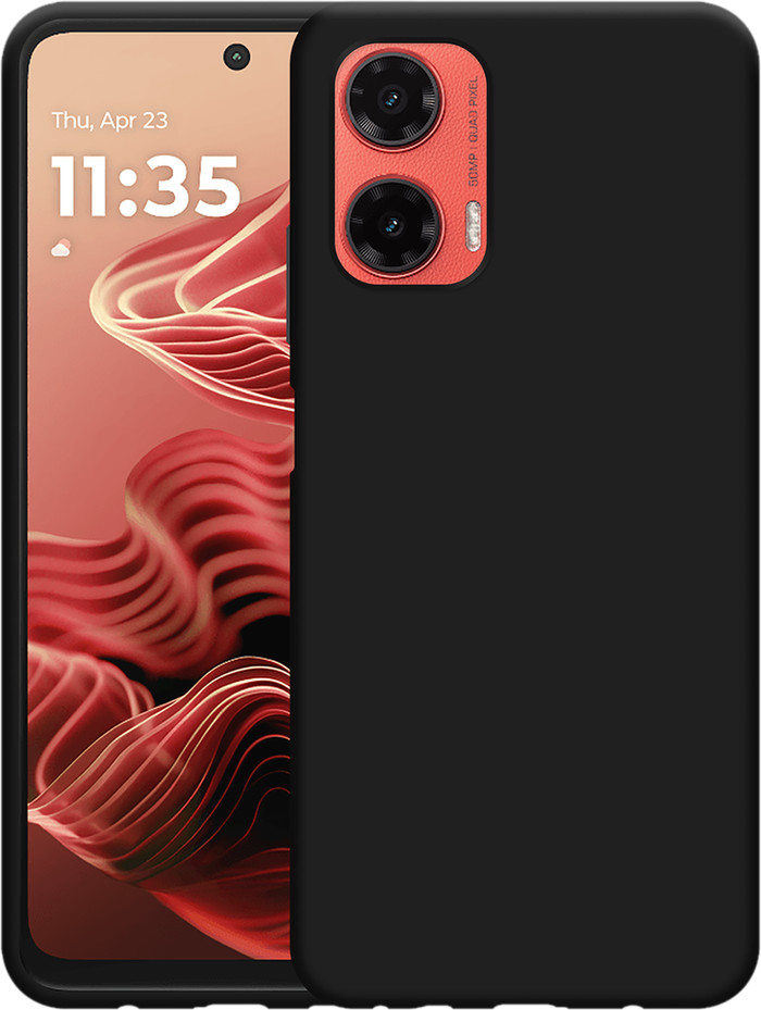 Just in Case Soft Design Motorola Moto G35 Back Cover Zwart voorkant
