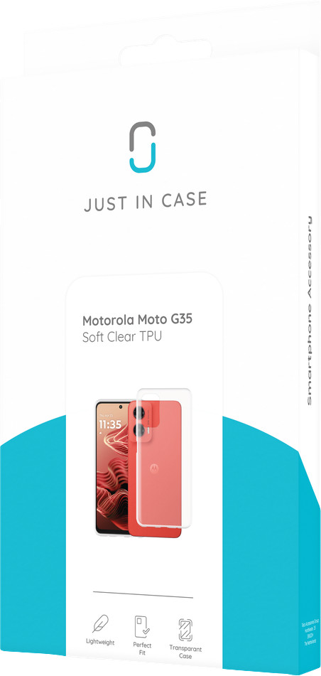 Just in Case Soft Design Motorola Moto G35 Back Cover Transparant verpakking