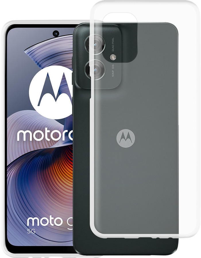 Just in Case Soft Design Motorola Moto G75 Back Cover Transparant product in gebruik