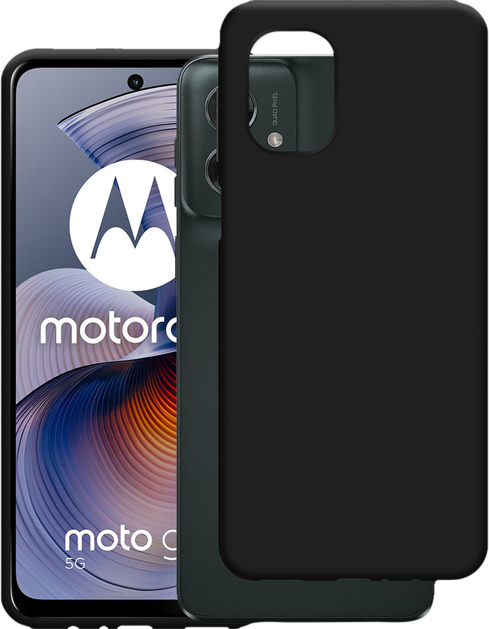 Just in Case Soft Design Motorola Moto G75 Back Cover Black product in use