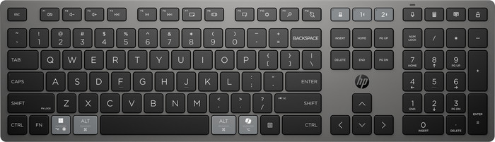 HP 720 Dual-Mode Draadloos Toetsenbord en Muis QWERTY bovenkant