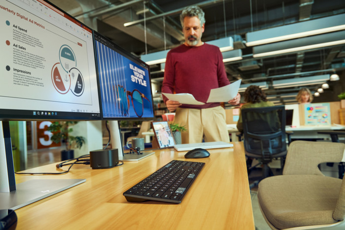 HP 720 Dual-Mode Draadloos Toetsenbord en Muis QWERTY visual leverancier