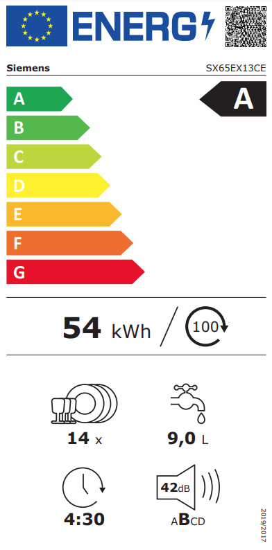 Siemens SX65EX13CE energielabel