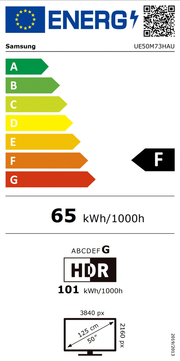 Samsung Mini-led 50" M73H (2026) energielabel