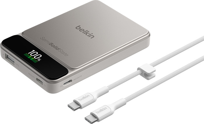 Belkin Powerbank 10.000 mAh met Snelladen 45 Watt Beige voorkant