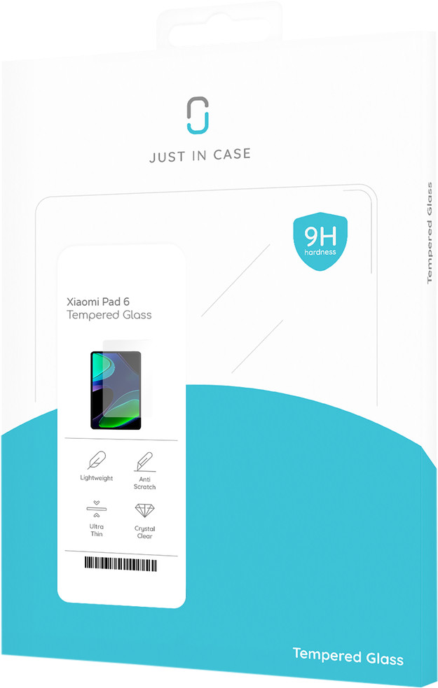 Just in Case Xiaomi Pad 6 Screenprotector Glas verpakking