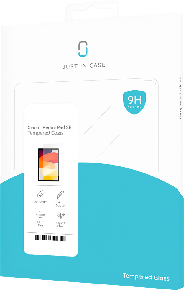 Just in Case Xiaomi Redmi Pad SE Screenprotector Glas verpakking
