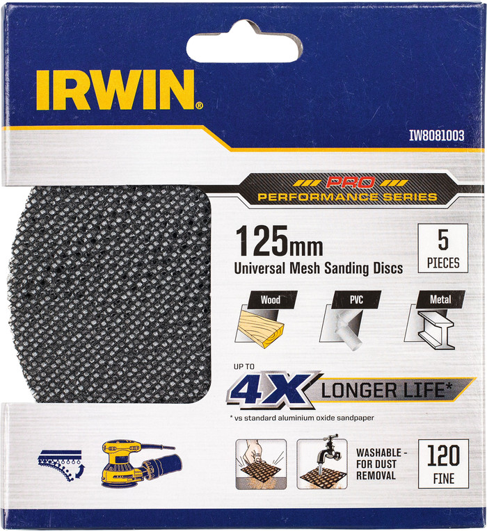 Irwin Schuurgaas 125 mm K120 (5x) verpakking