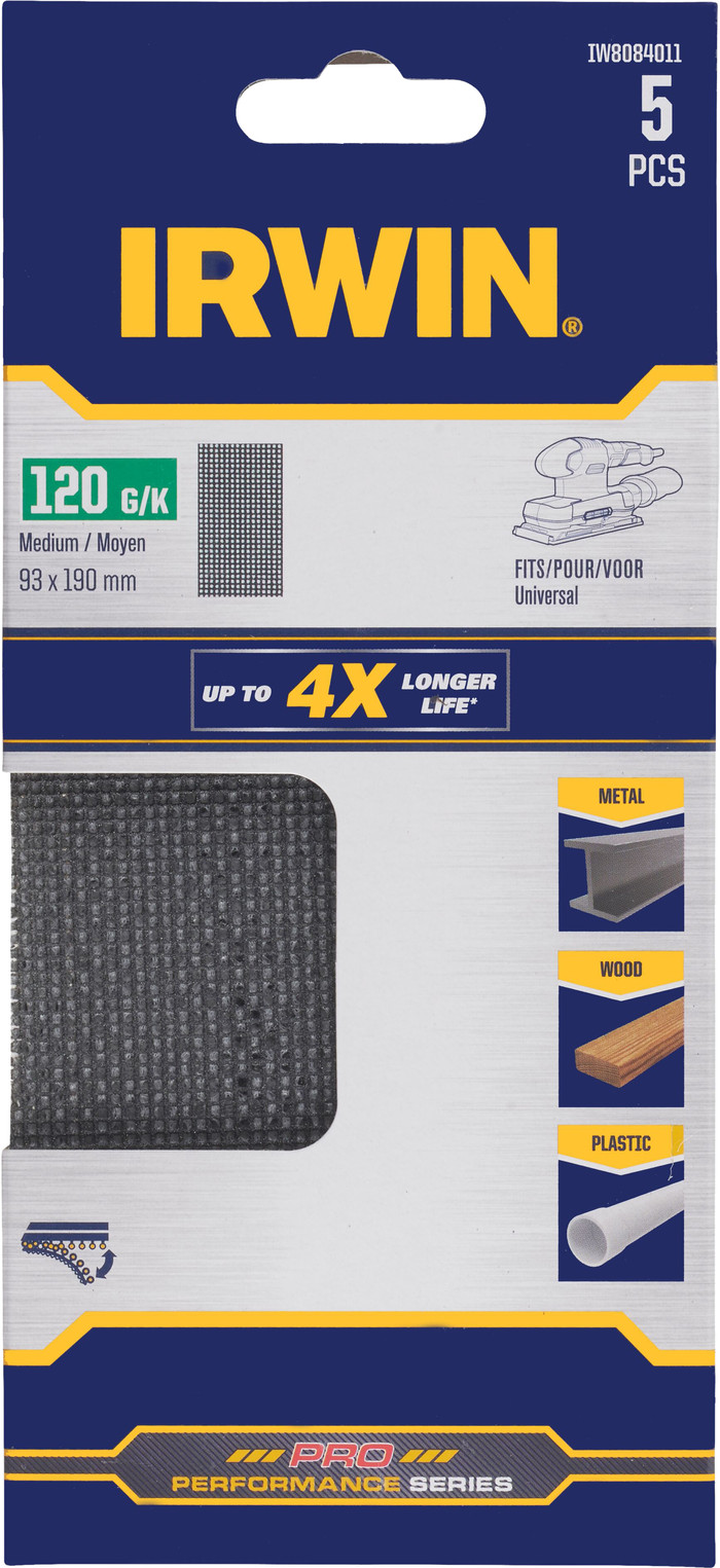 Irwin Schuurgaas 1/3 Vlakschuur 190x93 mm K120 (5x) verpakking