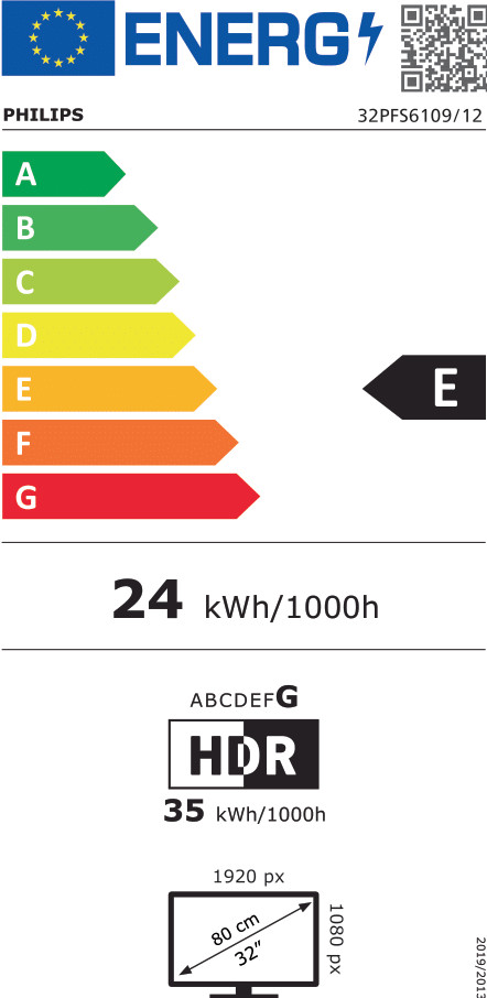 Philips 32PFS6109 (2024) energielabel