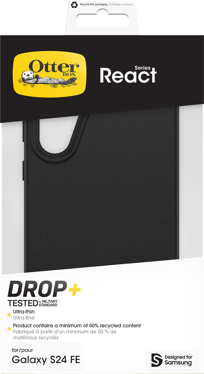 Otterbox React Samsung Galaxy S24 FE BackcCover Zwart verpakking