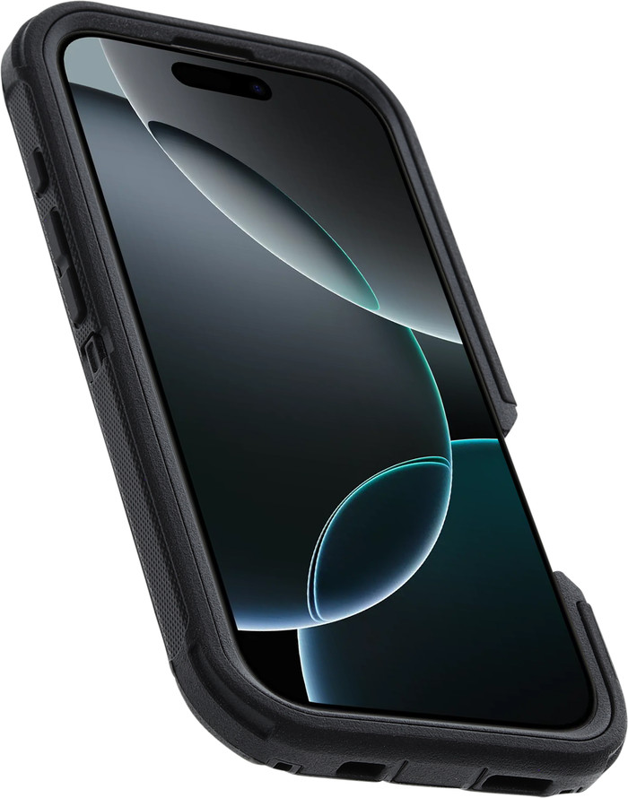 OtterBox Defender Apple iPhone 16 Pro Back Cover Black with MagSafe left side